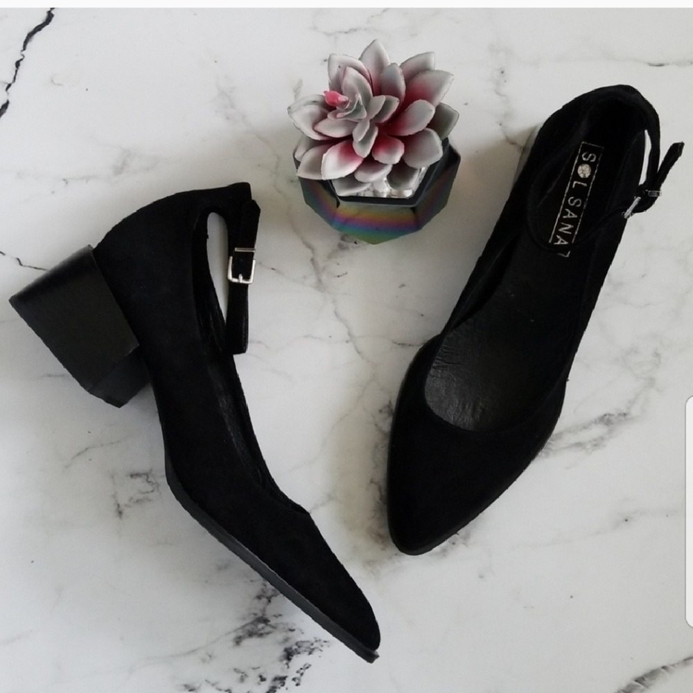 Sol Sana Kitten velvet textured 2inch dress shoes